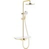 Mexen Exxo ensemble de douche en saillie avec pomme de douche et mitigeur, or/blanc - 78113-25
