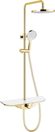 Mexen Exxo ensemble de douche en saillie avec pomme de douche et mitigeur, or/blanc - 78113-25