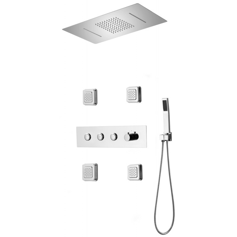 Mexen Soler ensemble de douche encastré, chromé - 7601-04-00