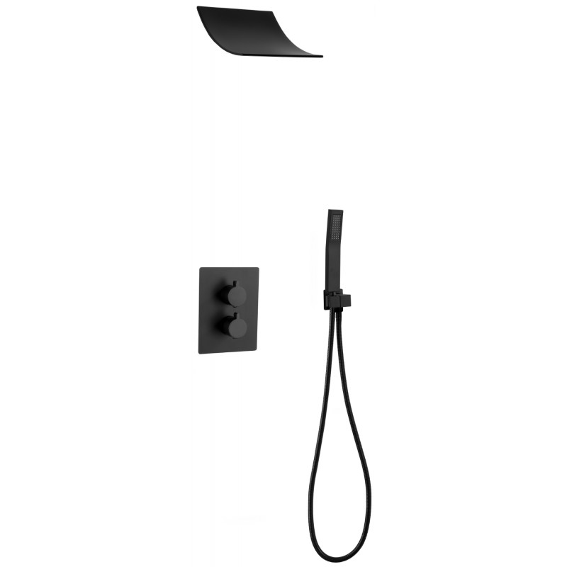 Mexen Salto ensemble de douche encastré, noir - 7604-02-70