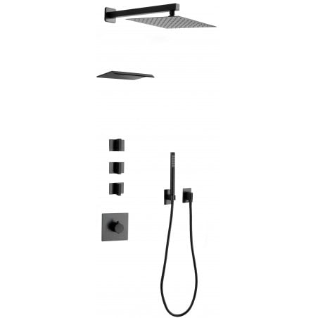 Mexen Boka ensemble de douche encastré, noir - 7603-03-70
