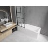 Mexen Cubik baignoire rectangulaire 170 x 70 cm avec habillage et pare-baignoire à 1 volet 80 cm, motif noir - 550317070X930801?