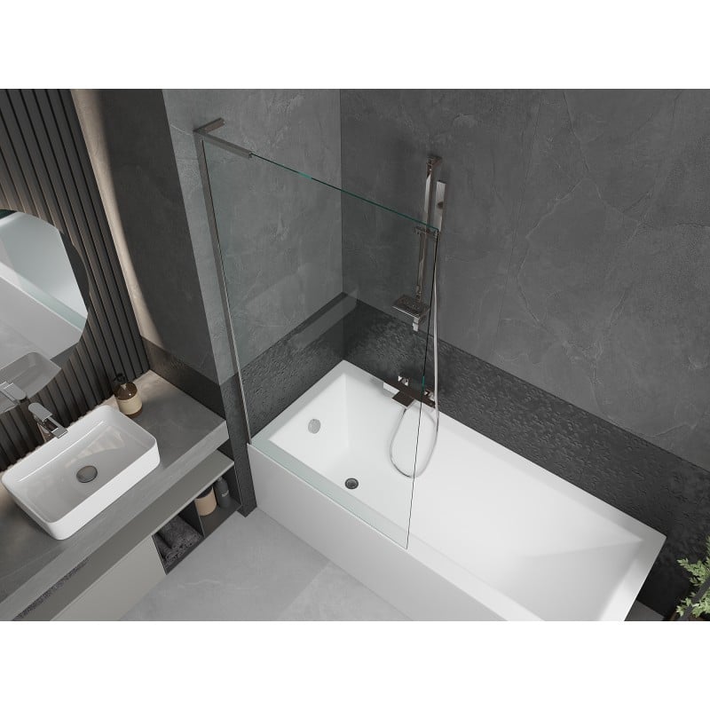 Mexen Next L paroi de baignoire à 1 vantail 90 x 150 cm, transparent, chrome - 895-090-000-03-00-01