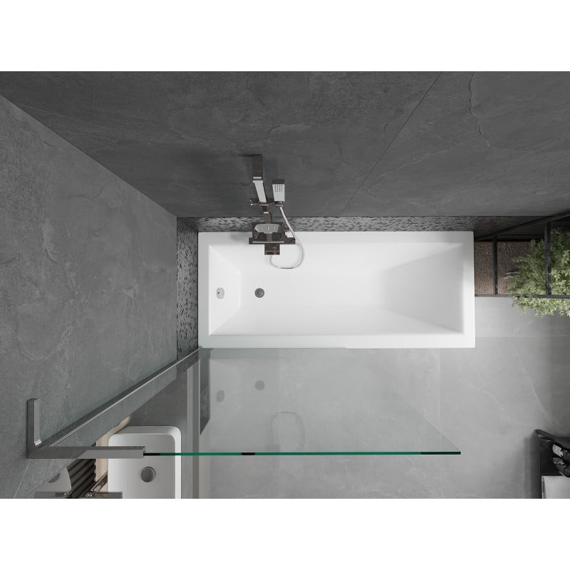 Mexen Next L paroi de baignoire à 1 vantail 90 x 150 cm, transparent, chrome - 895-090-000-03-00-01