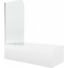 Mexen Vega baignoire rectangulaire 150 x 70 cm avec tablier et paroi 1 volet 70 cm, transparent, chromé - 550115070X9007010100