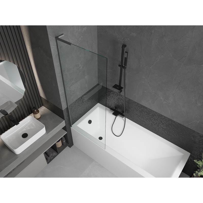 Mexen Next L pare-douche de baignoire 1-volet 70 x 150 cm, transparent, gris canon brossé - 895-070-000-03-00-66
