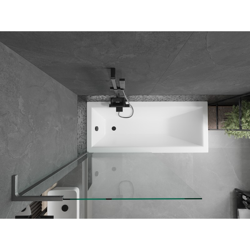 Mexen Next L paroi de baignoire 1-volet 90 x 150 cm, transparent, gris canon brossé - 895-090-000-03-00-66