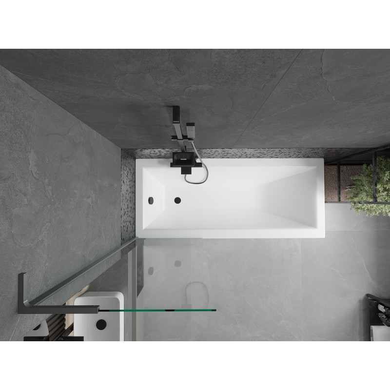 Mexen Next L paroi de baignoire 1-volet 60 x 150 cm, transparent, métal canon - 895-060-000-03-00-95