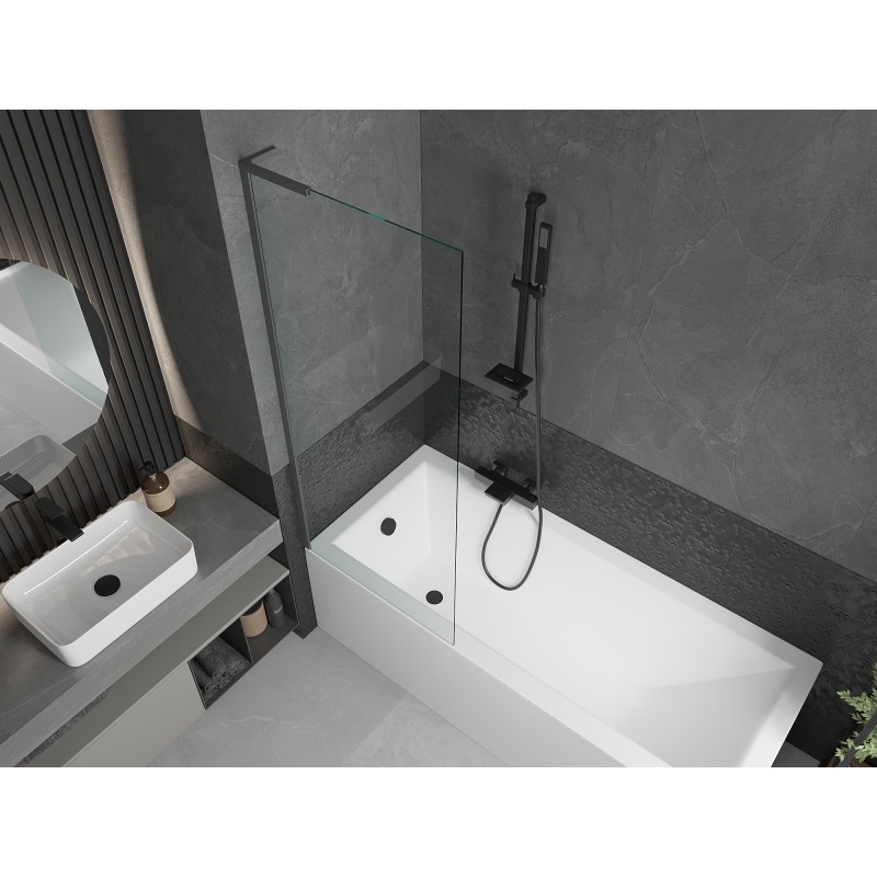 Mexen Next L paroi de baignoire 1 volet 70 x 150 cm, transparent, métal gun - 895-070-000-03-00-95