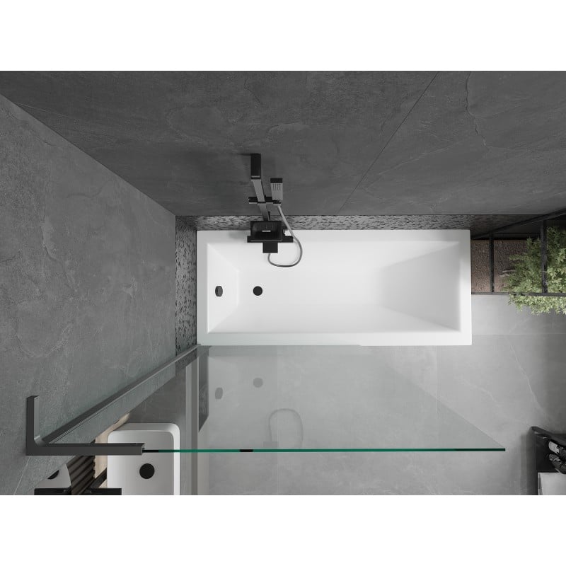 Mexen Next L paroi de baignoire 1 volet 100 x 150 cm, transparent, gun metal - 895-100-000-03-00-95