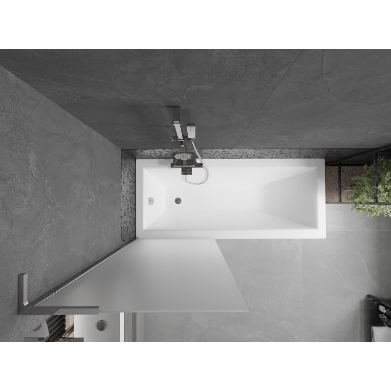 Mexen Next L paroi de baignoire 1 volet 70 x 150 cm, givré, chrome - 895-070-000-03-30-01