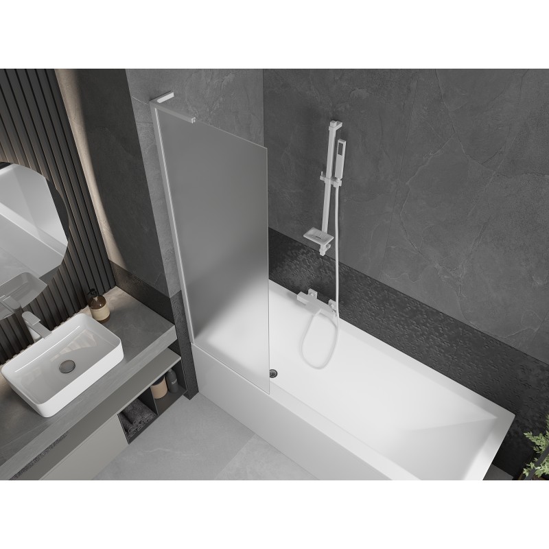 Mexen Next L paroi de baignoire 1-volet 60 x 150 cm, dépoli, blanc - 895-060-000-03-30-20