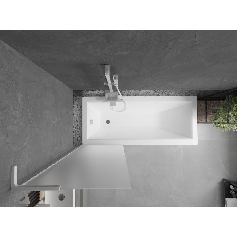 Mexen Next L paroi de baignoire 1-volet 60 x 150 cm, dépoli, blanc - 895-060-000-03-30-20