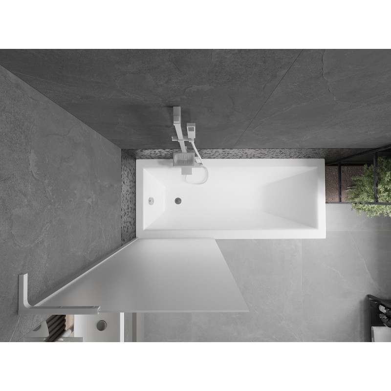 Mexen Next L paravent de baignoire 1 volet 70 x 150 cm, givré, blanc - 895-070-000-03-30-20