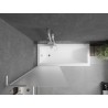 Mexen Next L paravent de baignoire 1 volet 70 x 150 cm, givré, blanc - 895-070-000-03-30-20