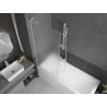 Mexen Next L pare-douche de baignoire 1 volet 80 x 150 cm, givré, blanc - 895-080-000-03-30-20