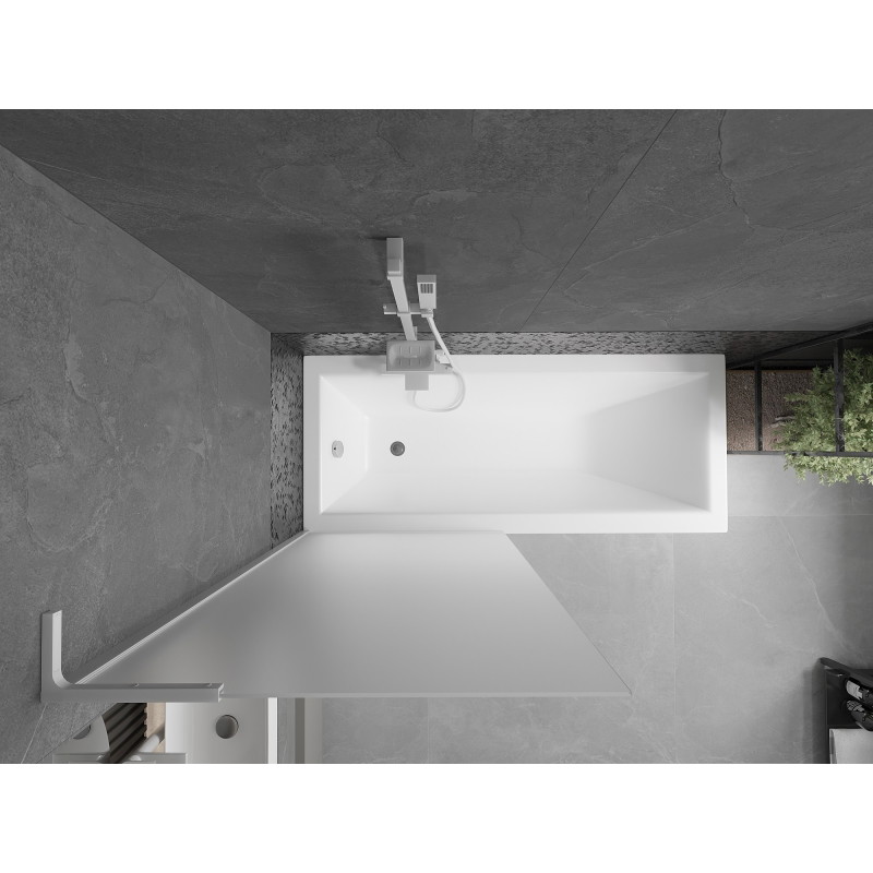 Mexen Next L pare-douche de baignoire 1 volet 80 x 150 cm, givré, blanc - 895-080-000-03-30-20