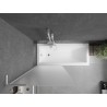 Mexen Next L pare-douche de baignoire 1 volet 80 x 150 cm, givré, blanc - 895-080-000-03-30-20
