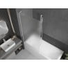 Mexen Next L paroi de baignoire 1 volet 90 x 150 cm, givrée, blanche - 895-090-000-03-30-20