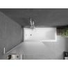 Mexen Next L paroi de baignoire 1 volet 90 x 150 cm, givrée, blanche - 895-090-000-03-30-20