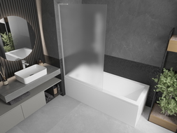 Mexen Next L paroi de baignoire 1 volet 100 x 150 cm, dépoli, blanc - 895-100-000-03-30-20