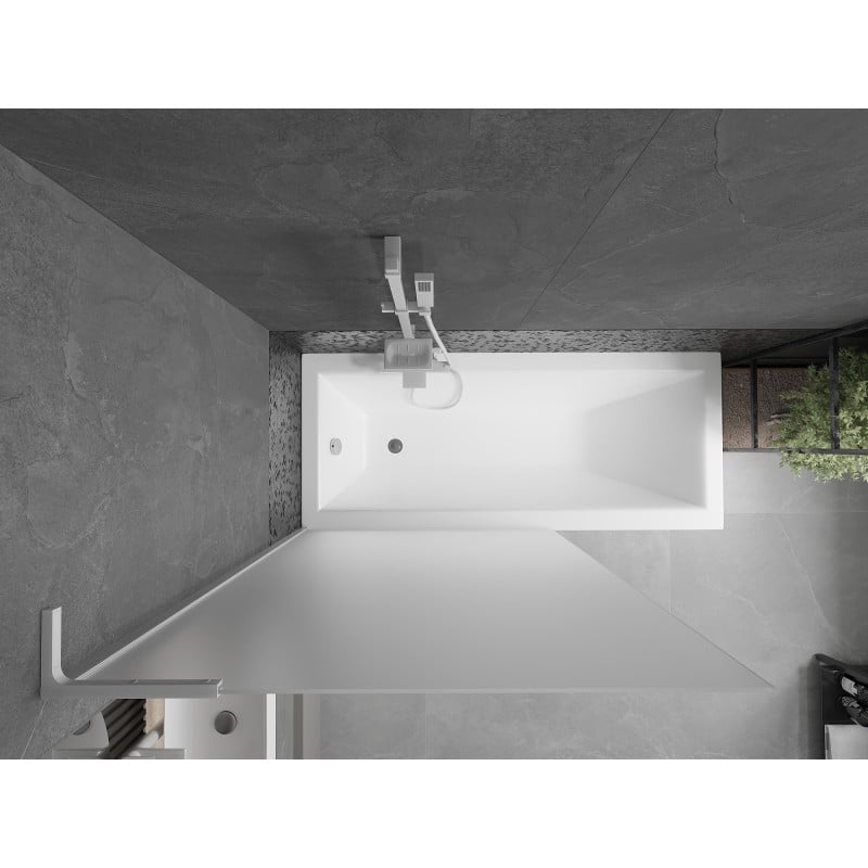 Mexen Next L paroi de baignoire à 1 volet 100 x 150 cm, givré, blanc - 895-100-000-03-30-20