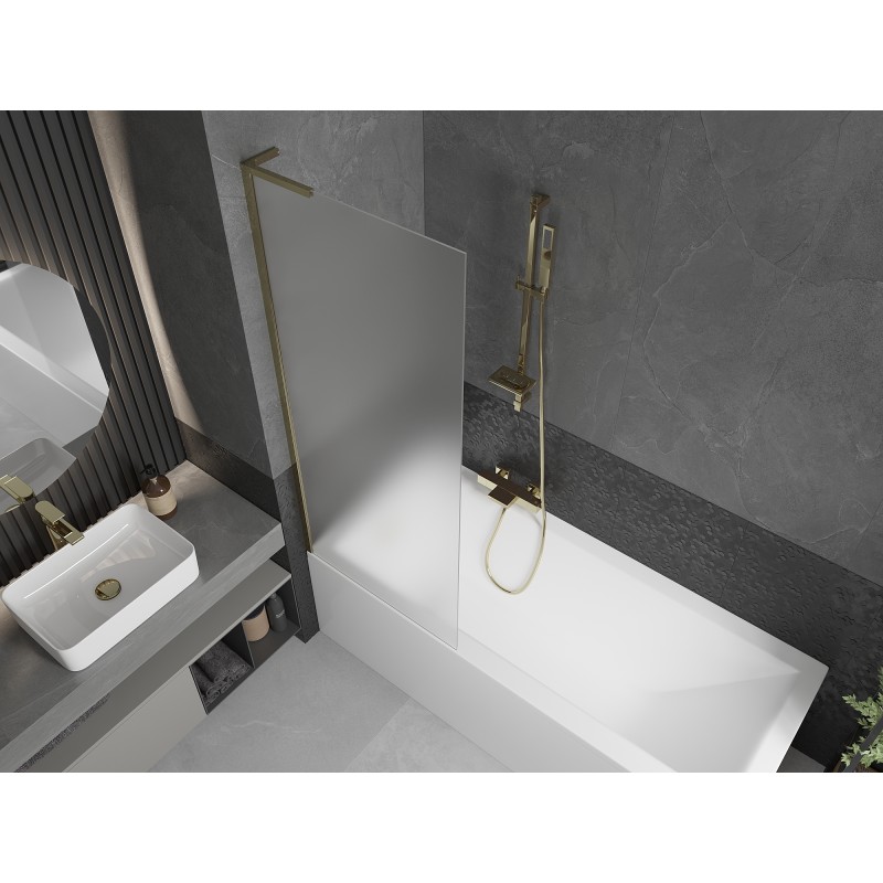 Mexen Next L pare-douche 1 volet 70 x 150 cm, givré, doré - 895-070-000-03-30-50