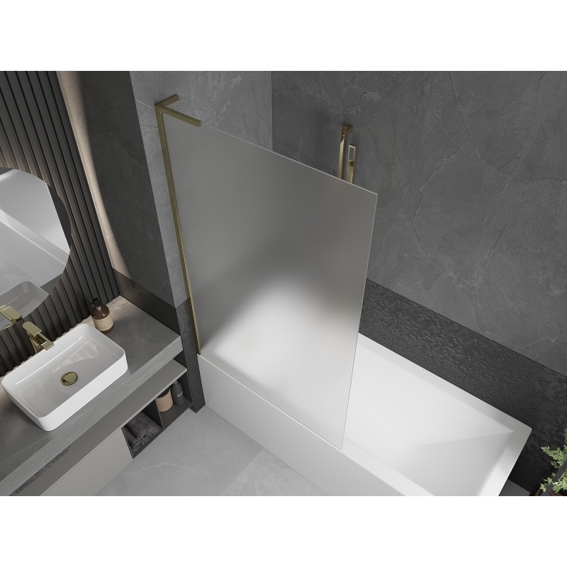 Mexen Next L paroi de baignoire 1 volet 100 x 150 cm, givré, doré - 895-100-000-03-30-50