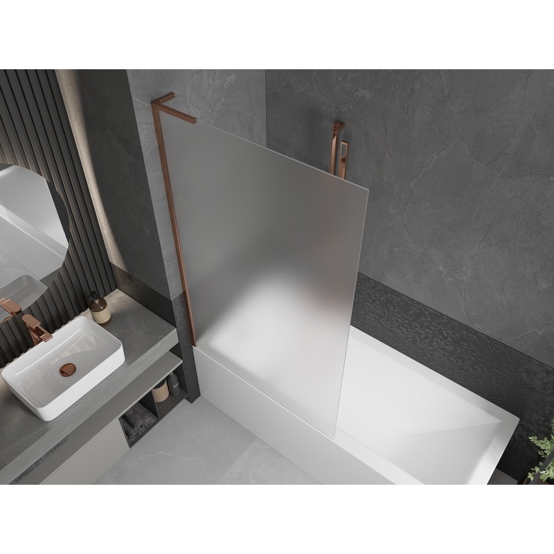 Mexen Next L paroi de baignoire 1 volet 100 x 150 cm, givré, or rose - 895-100-000-03-30-60