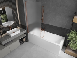 Mexen Next L écran de baignoire 1-volet 80 x 150 cm, givré, cuivre brossé - 895-080-000-03-30-65