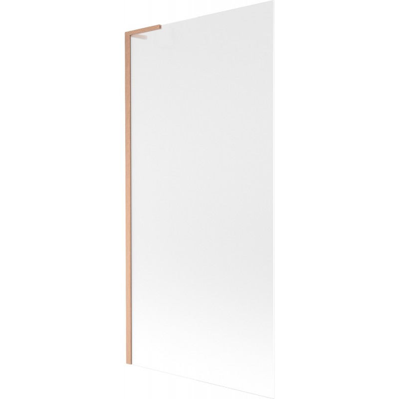 Mexen Next L paroi de baignoire à 1 volet 90 x 150 cm, verre dépoli, cuivre brossé - 895-090-000-03-30-65