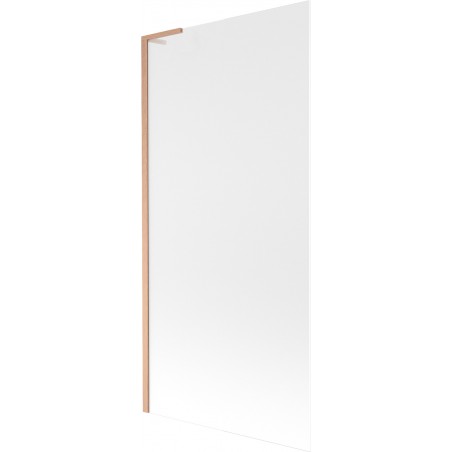 Mexen Next L paroi de baignoire à 1 volet 90 x 150 cm, verre dépoli, cuivre brossé - 895-090-000-03-30-65