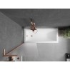 Mexen Next L paroi de baignoire 1 volet 60 x 150 cm, givré, cuivre brossé - 895-060-000-03-30-65