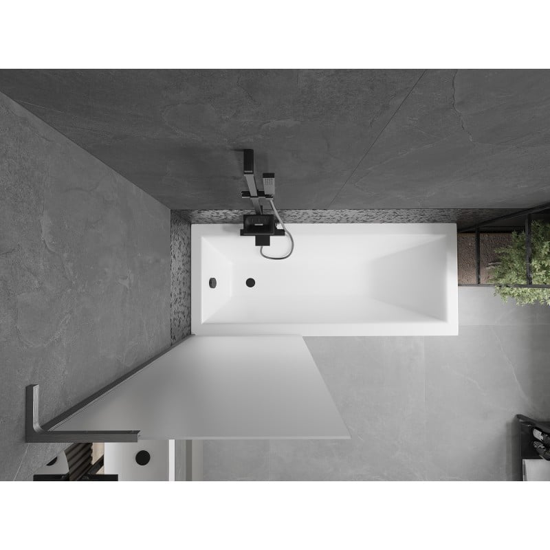 Mexen Next L paroi de baignoire 1 battant 70 x 150 cm, givre, gris canon brossé - 895-070-000-03-30-66