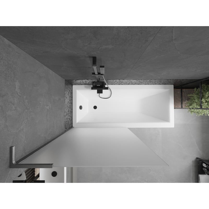 Mexen Next L paroi de baignoire à 1 vantail 90 x 150 cm, givre, gris pistolet brossé - 895-090-000-03-30-66