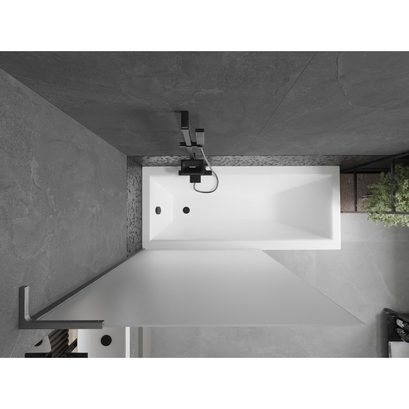 Mexen Next L paroi de baignoire 1 battant 100 x 150 cm, givrée, gris canon brossé - 895-100-000-03-30-66