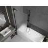 Mexen Next L paroi de baignoire 1 vantail 80 x 150 cm, givre, noir - 895-080-000-03-30-70