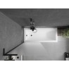 Mexen Next L paroi de baignoire 1 vantail 80 x 150 cm, givre, noir - 895-080-000-03-30-70