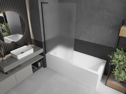 Paroi de bain Mexen Next L 1 volet 100 x 150 cm, givre, noir - 895-100-000-03-30-70