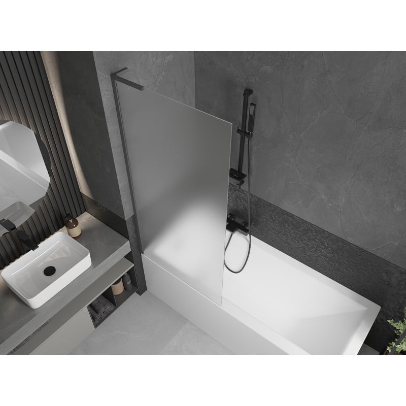 Mexen Next L paroi de baignoire 1 volet 80 x 150 cm, givré, gun metal - 895-080-000-03-30-95