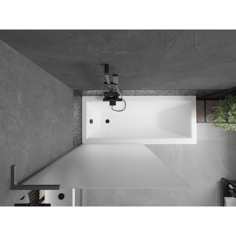 Mexen Next L paravent de baignoire 1 volet 90 x 150 cm, dépoli, gun metal - 895-090-000-03-30-95