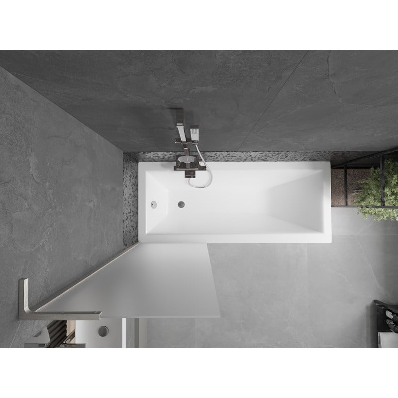 Mexen Next L paroi de baignoire à 1 volet 60 x 150 cm, givré, nickel brossé - 895-060-000-03-30-97