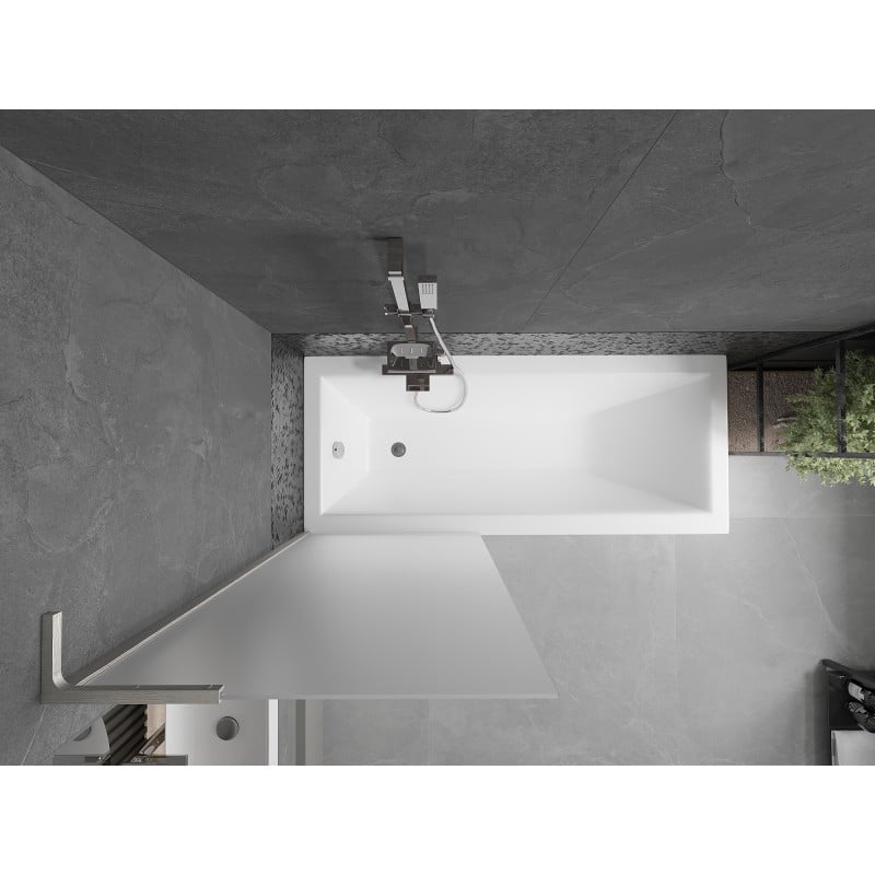 Mexen Next L paroi de baignoire 1 battant 70 x 150 cm, givre, nickel brossé - 895-070-000-03-30-97