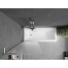 Mexen Next L paroi de baignoire 1 battant 70 x 150 cm, givre, nickel brossé - 895-070-000-03-30-97