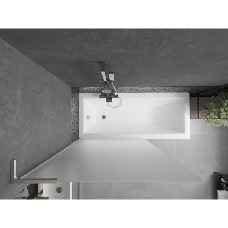 Mexen Next L paravent de baignoire à 1 volet 100 x 150 cm, givre, nickel brossé - 895-100-000-03-30-97