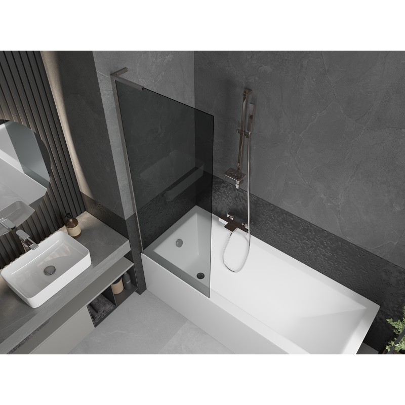 Mexen Next L pare-douche pour baignoire 1 volet 70 x 150 cm, graphite, chrome - 895-070-000-03-40-01