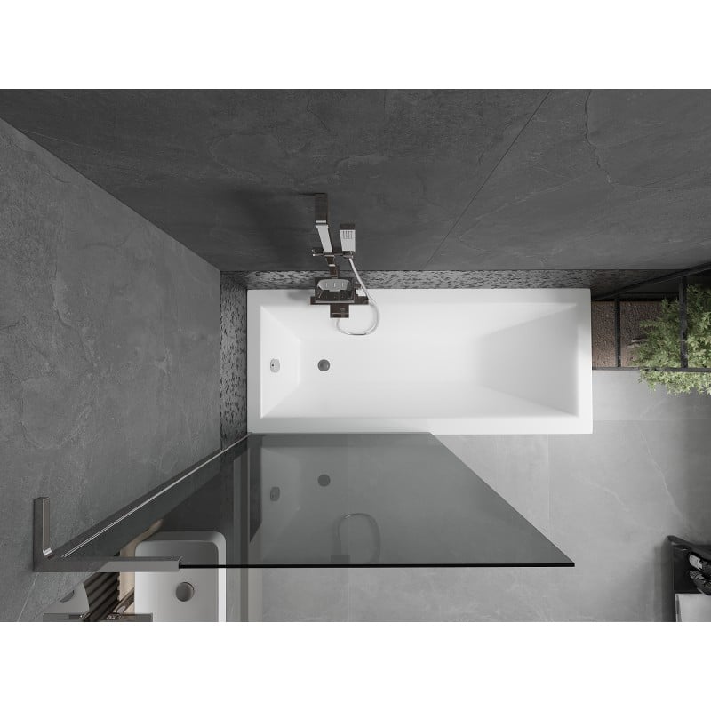 Mexen Next L paroi de baignoire 1 volet 90 x 150 cm, graphite, chrome - 895-090-000-03-40-01