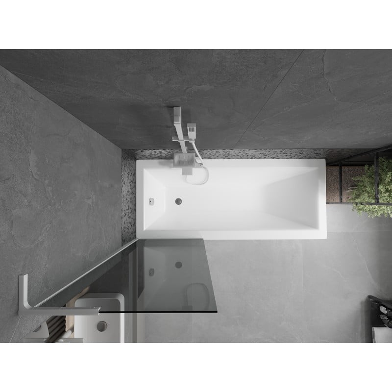 Mexen Next L paroi de baignoire 1 volet 60 x 150 cm, graphite, blanc - 895-060-000-03-40-20