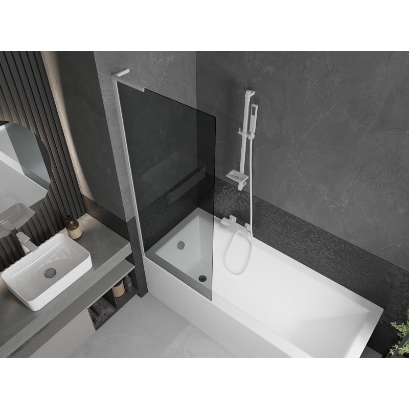 Mexen Next L paroi de douche 1 volet 70 x 150 cm, graphite, blanc - 895-070-000-03-40-20