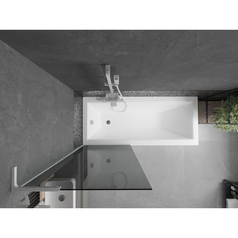 Mexen Next L paroi de douche 1 volet 70 x 150 cm, graphite, blanc - 895-070-000-03-40-20